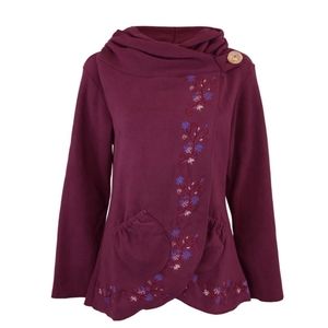 Flowering Vines Fleece Wrap Jacket